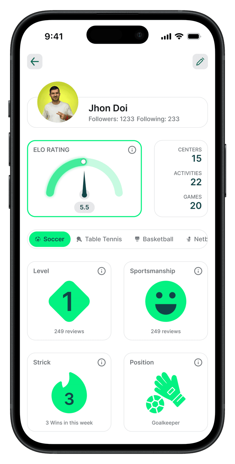 Player Bash mobile player profile